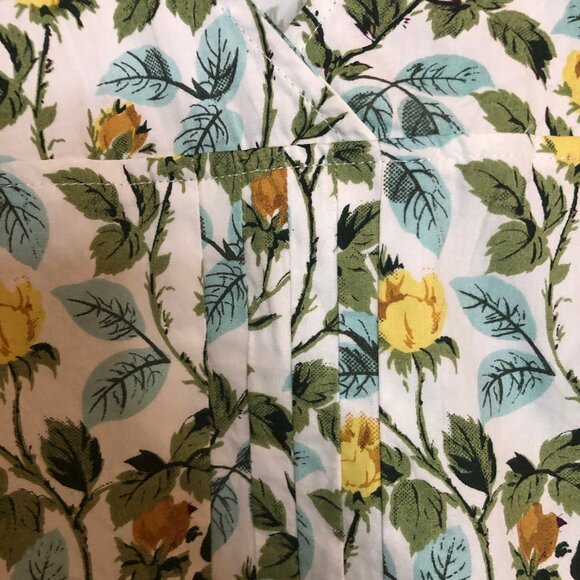 Tulip Poppie Floral Cotton Dress XS Sleeveless V-Neck Pocket Midi - Picture 4 of 6